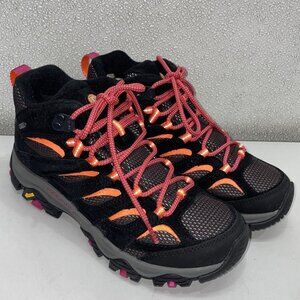 Merrell Women’s Moab 3 Mid Waterproof Hiking Boots – Black/Multi – Size 8